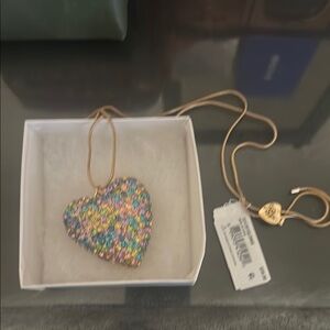 Betsey Johnson Rainbow Heart Necklace